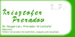 krisztofer preradov business card